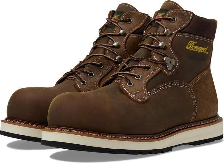 Thorogood Iron River 6” Leather Waterproof Work Shoes for Men with Composite Safety Toe Oil and Slip-Resistant Outsole