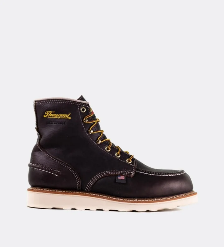 Thorogood Men's 1957 Series Waterproof 6" Briar Pitstop Moc Toe Work Boots for Men
