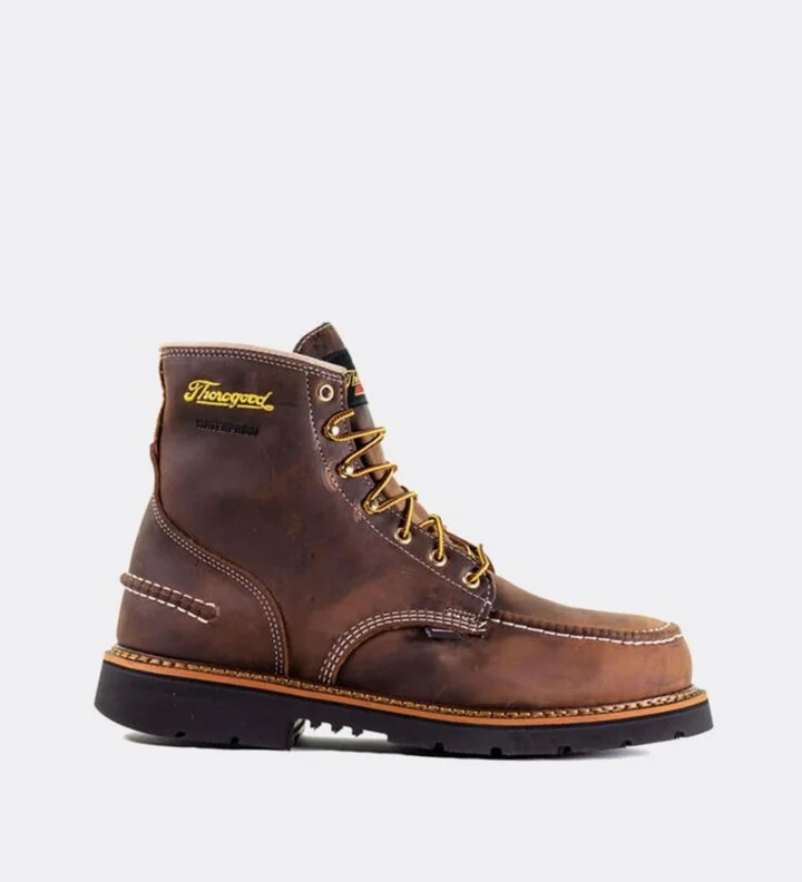 Thorogood Men's 1957 Series Waterproof 6" Safety Moc Toe Work Boots for Men
