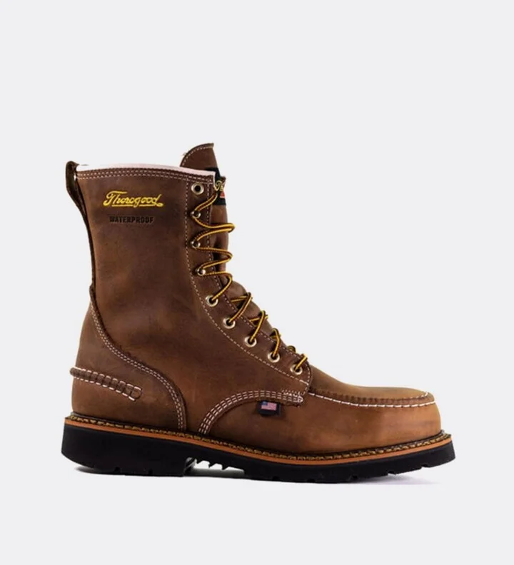 Thorogood Men's 1957 Series Waterproof Safety Toe 8" Moc Toe Work Boots for Men