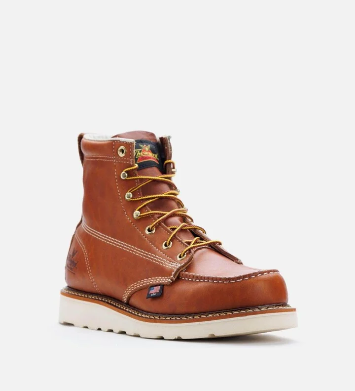 Thorogood Men's American Heritage 6" Tobacco Moc Toe Work Boots for Men - Image 2