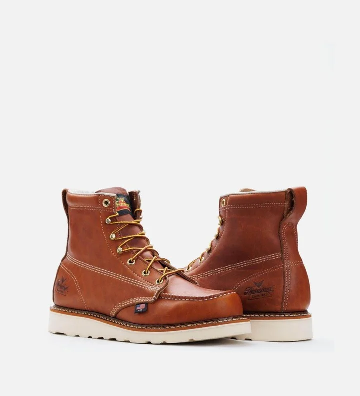 Thorogood Men's American Heritage 6" Tobacco Moc Toe Work Boots for Men - Image 3