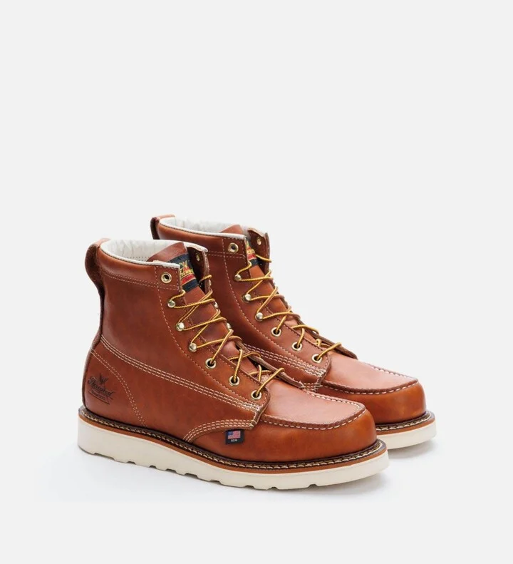 Thorogood Men's American Heritage 6" Tobacco Moc Toe Work Boots for Men - Image 4