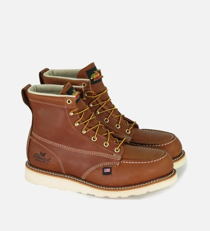 Thorogood Men's American Heritage 6" Tobacco Safety Toe Work Boots for Men - Image 2