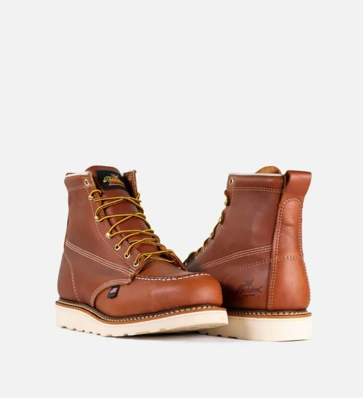 Thorogood Men's American Heritage 6" Tobacco Safety Toe Work Boots for Men - Image 4