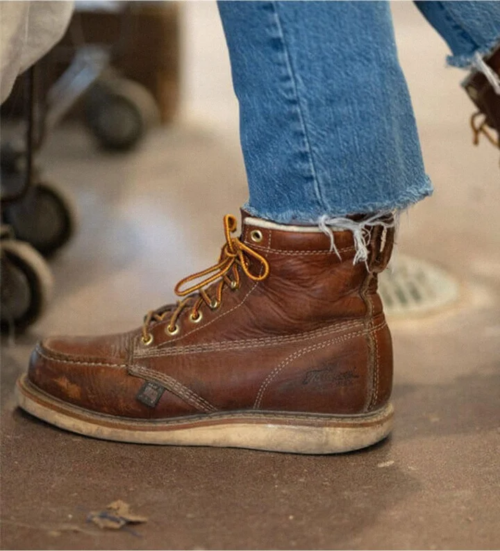 Thorogood Men's American Heritage 6" Tobacco Safety Toe Work Boots for Men - Image 5