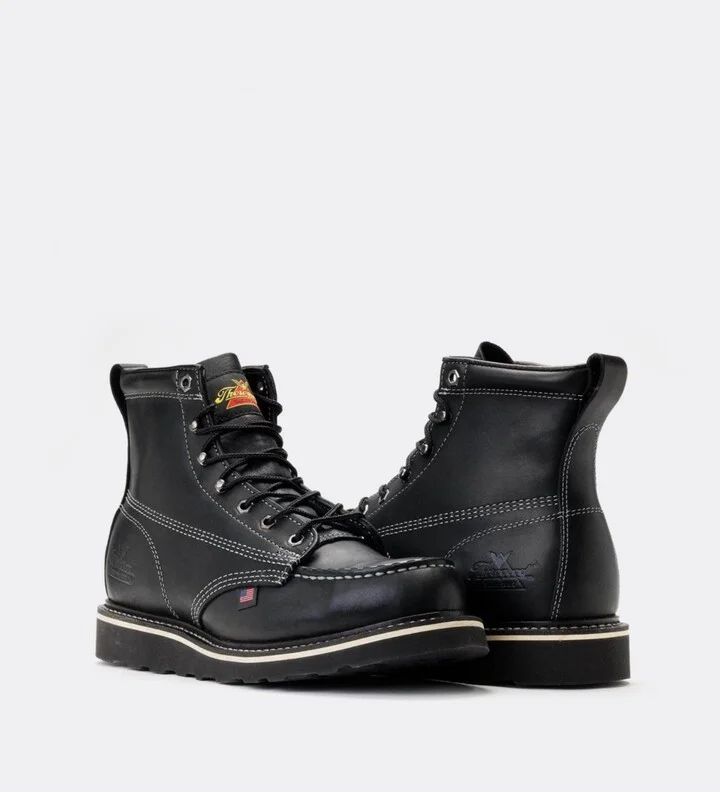 Thorogood Men's American Heritage Midnight 6" Black Moc Toe Work Boots for Men - Image 2