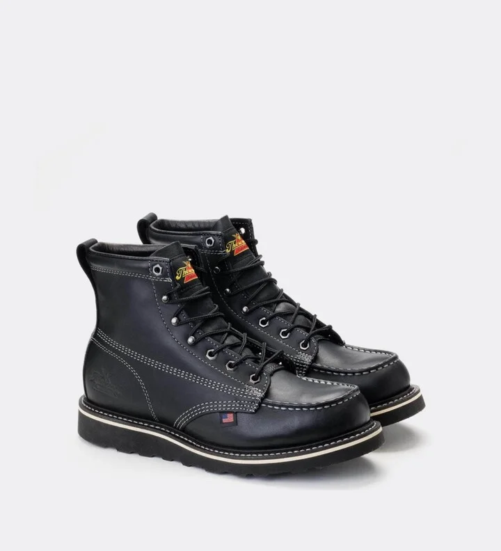 Thorogood Men's American Heritage Midnight 6" Black Moc Toe Work Boots for Men - Image 3