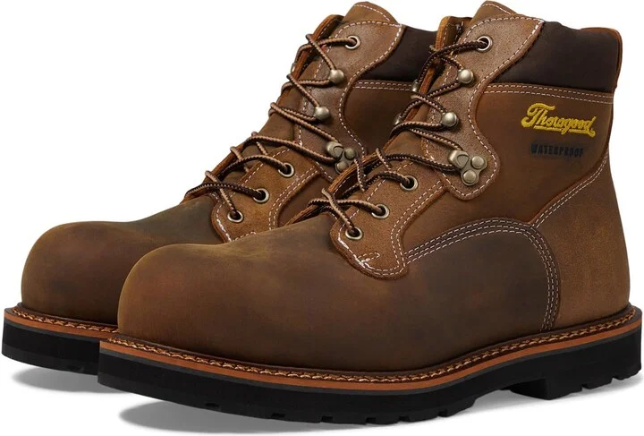 Thorogood Men's Iron River 6” Leather Waterproof Work Shoes with Composite Safety Toe Oil and Slip-Resistant Outsole