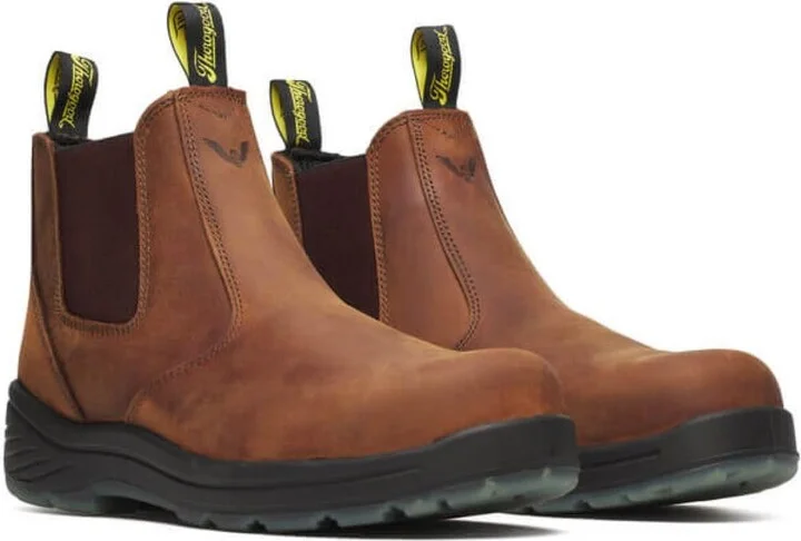 Thorogood Thoro-Flex 6” Slip On Composite Toe Work Boots for Men - Premium Leather with Slip-Resistant Outsole and Scuff-Free Translucent Bottom; EH Rated