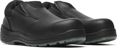 Thorogood Thoro-Flex Black Slip-On Safety Toe Work Shoes for Men and Women - Full-Grain Leather Upper with Cushioning Footbed and Slip-