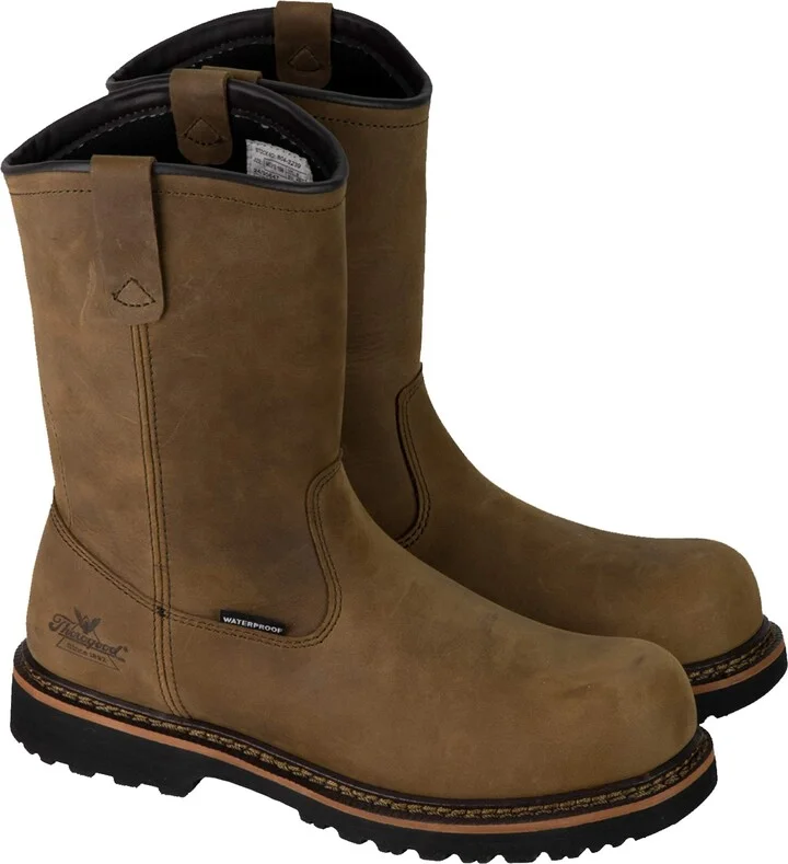 Thorogood V-Series 11” Waterproof Pull On Wellington Boots for Men - Premium Leather with Composite Safety Toe