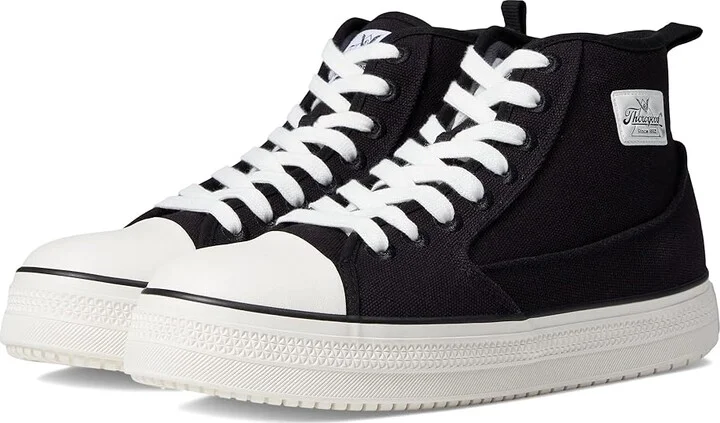 Thorogood Warehouse Won Safety Mid Shoes Black/White : Men's 15 - Women's 17 Medium, Canvas
