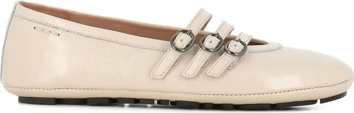 Three-Buckle Ballet Flats