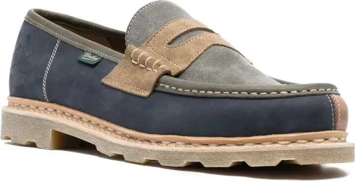 Three-Tone Suede Penny Loafers - Image 2