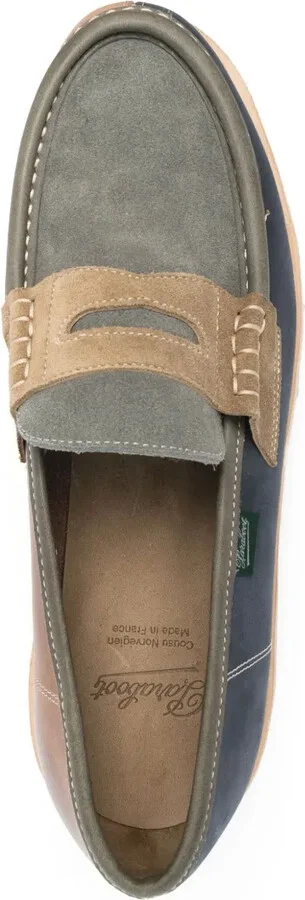 Three-Tone Suede Penny Loafers - Image 4