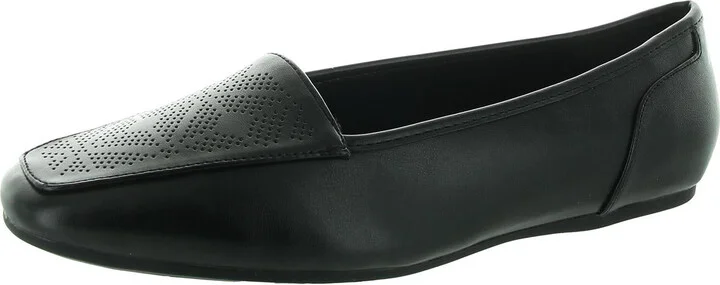 Thrill Womens Perforated Faux Leather Loafers