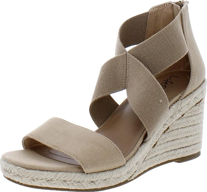Thrive Womens Canvas Open Toe Wedge Sandals