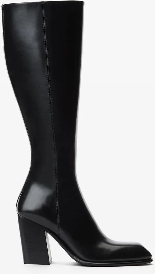 Throttle 95mm Knee-High Boot In Leather
