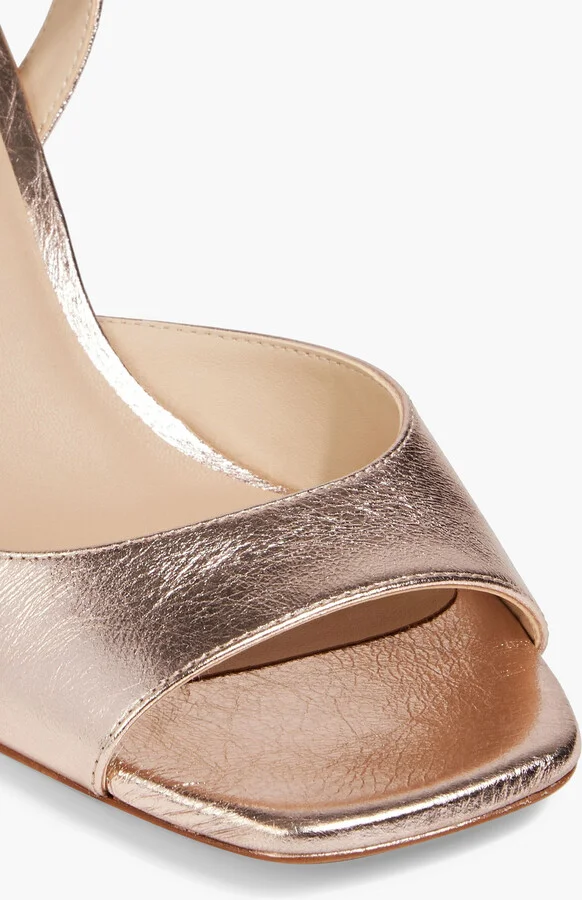 Tia 75 metallic textured-leather sandals - Image 4