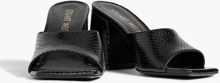 Tia 85 lizard-effect leather sandals - Image 2