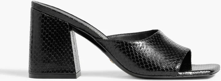 Tia 85 lizard-effect leather sandals