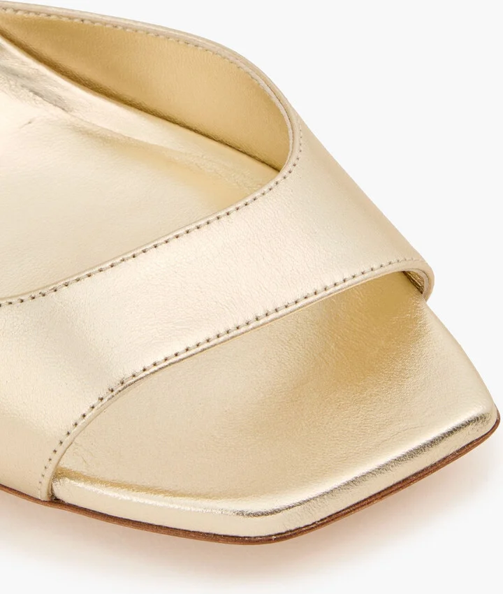 Tia 85 metallic leather wedge sandals - Image 4