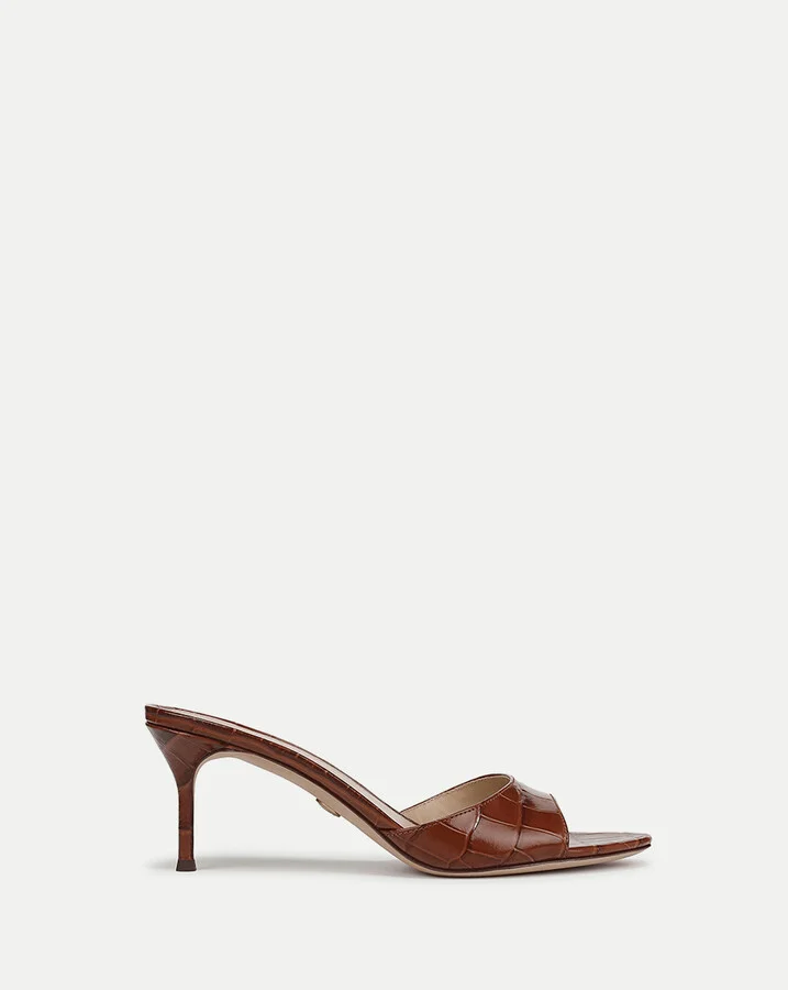 Tia Croc-Embossed Sandal