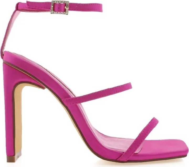 Tiaka Heels In Fuchsia Satin