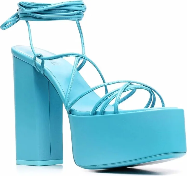 Tie-Detail Open-Toe Platform Sandals - Image 2