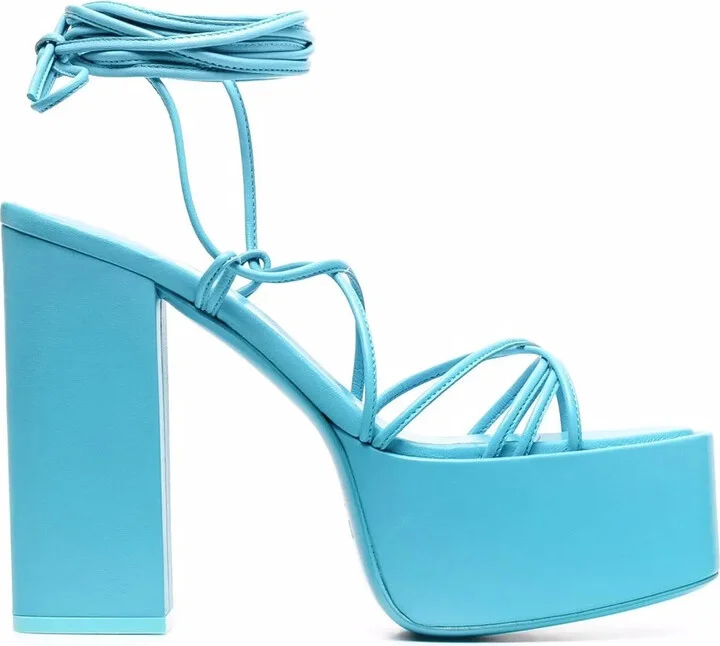 Tie-Detail Open-Toe Platform Sandals