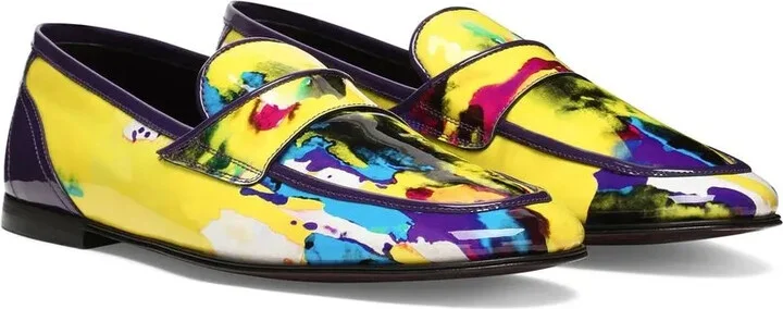 Tie-Dye Paint-Print Loafers - Image 2