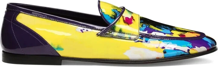 Tie-Dye Paint-Print Loafers