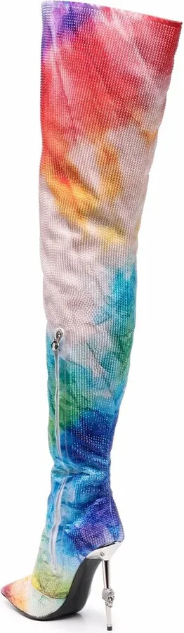 Tie-Dye Print Thigh High Boots - Image 3