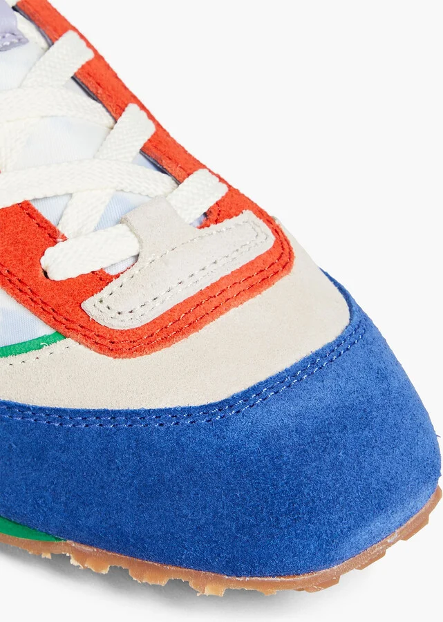 Tie-dyed twill and suede sneakers - Image 4
