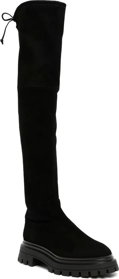 Tie-Fastened Thigh High Boots - Image 2