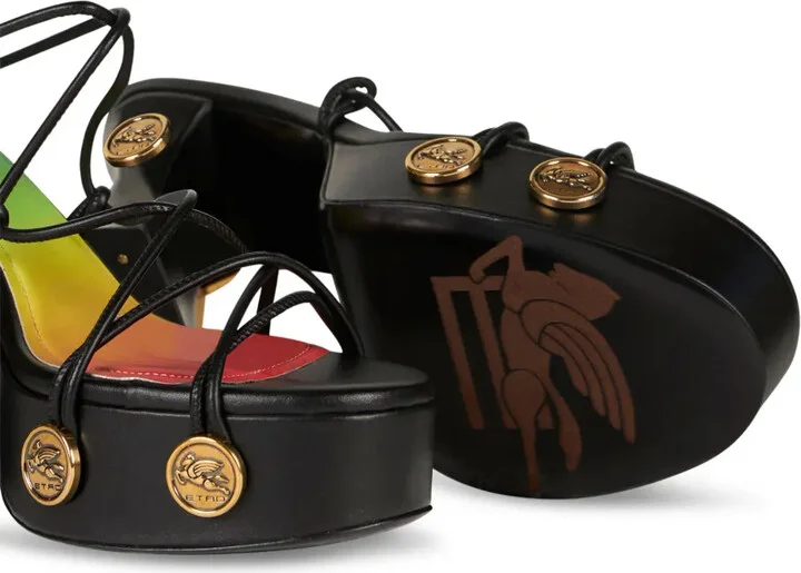 Tie-Fastening Platform Sandals - Image 4