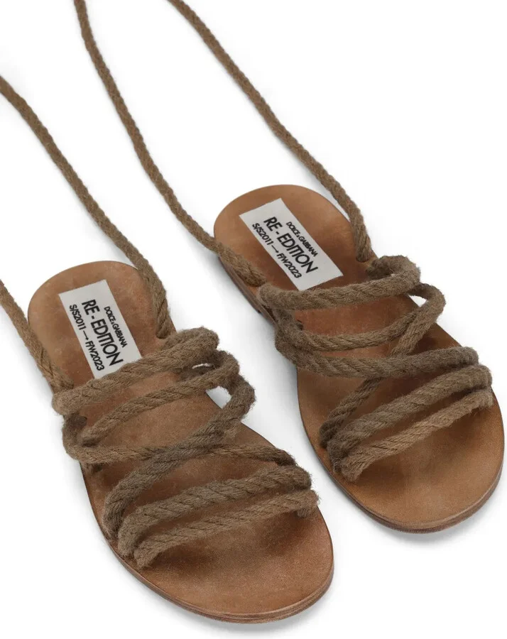 Tie-Fastening Rope Sandals - Image 4
