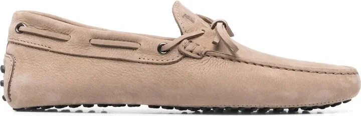 Tie-Fastening Suede Loafers