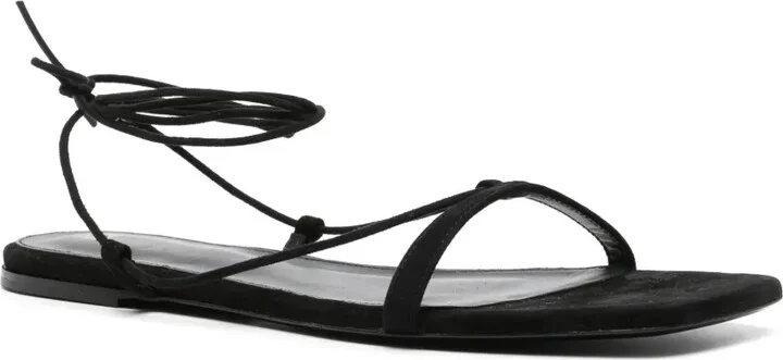 Tie-Fastening Suede Sandals - Image 2