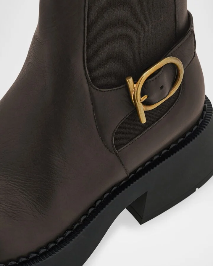 Tie Leather Ankle Booties - Image 6