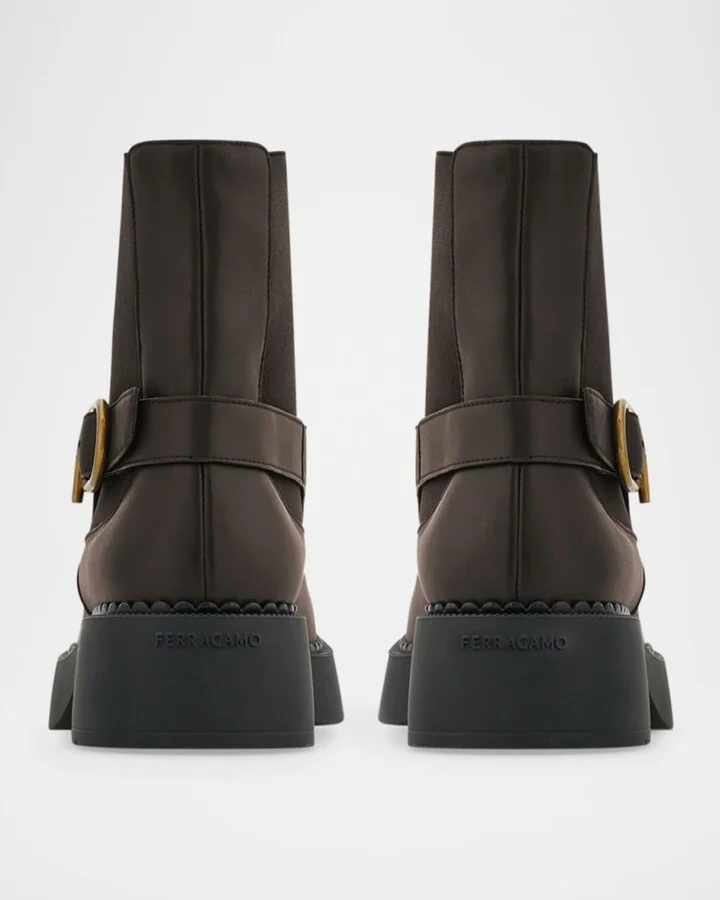 Tie Leather Ankle Booties - Image 9