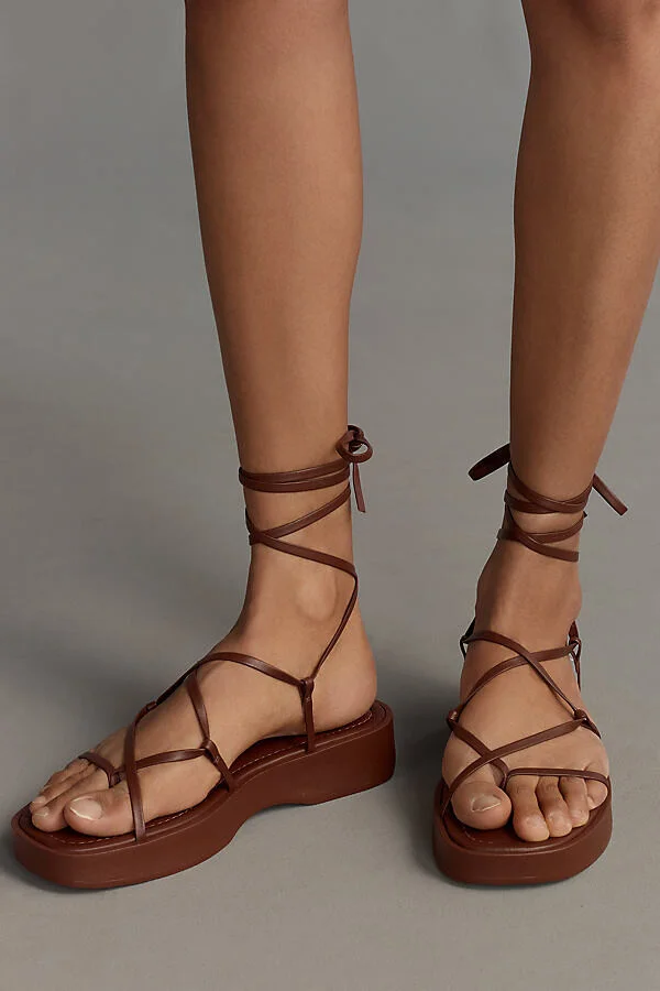 Tie-Up Platform Sandals - Image 2