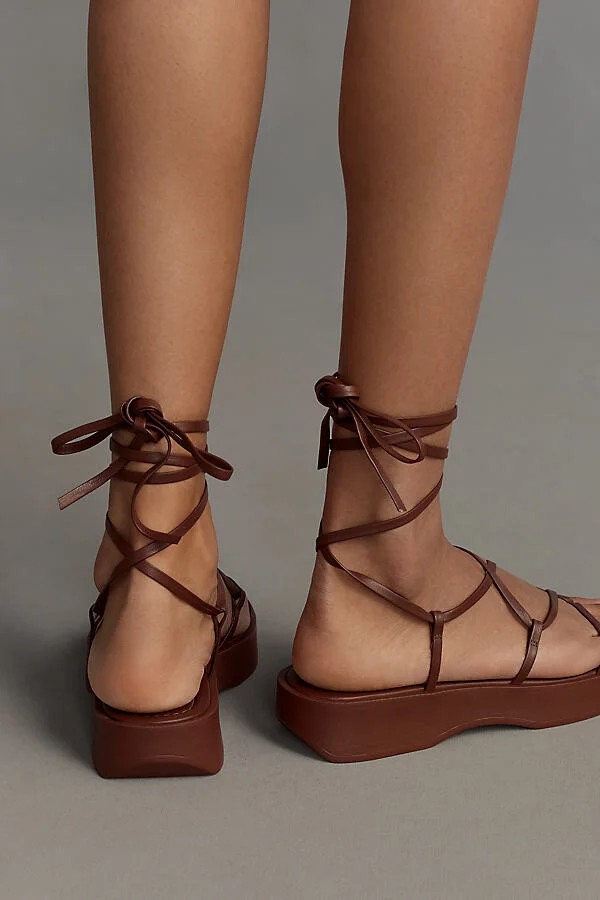 Tie-Up Platform Sandals - Image 3