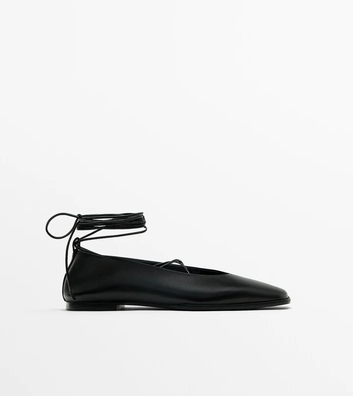 Tied Square Ballet Flats - Image 2