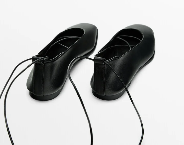Tied Square Ballet Flats - Image 4