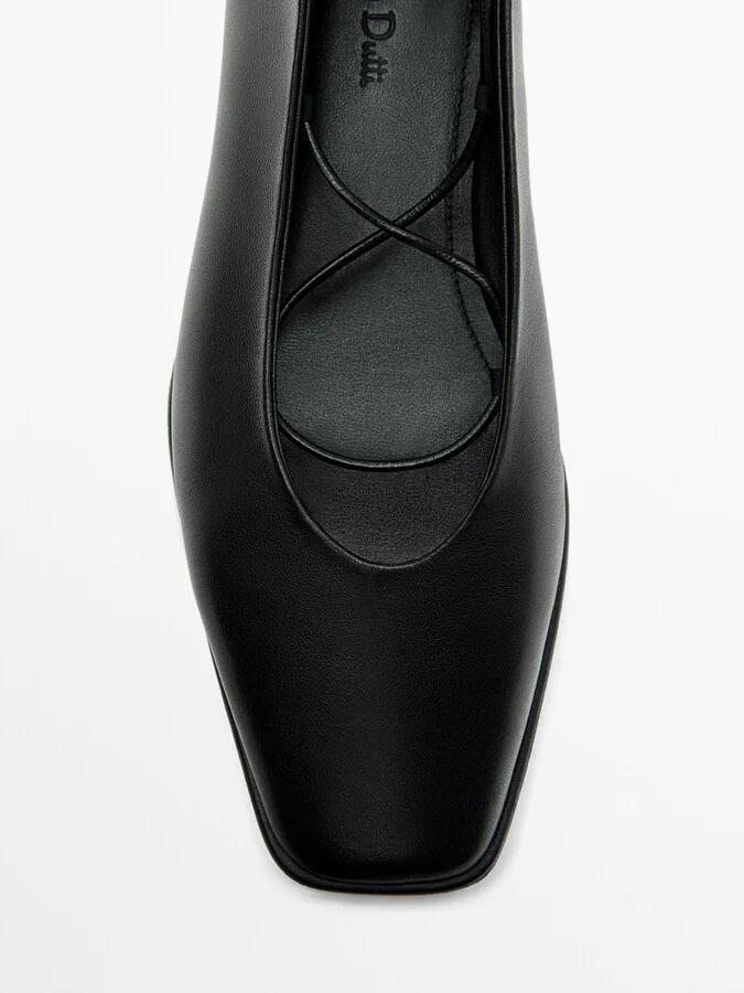 Tied Square Ballet Flats - Image 5