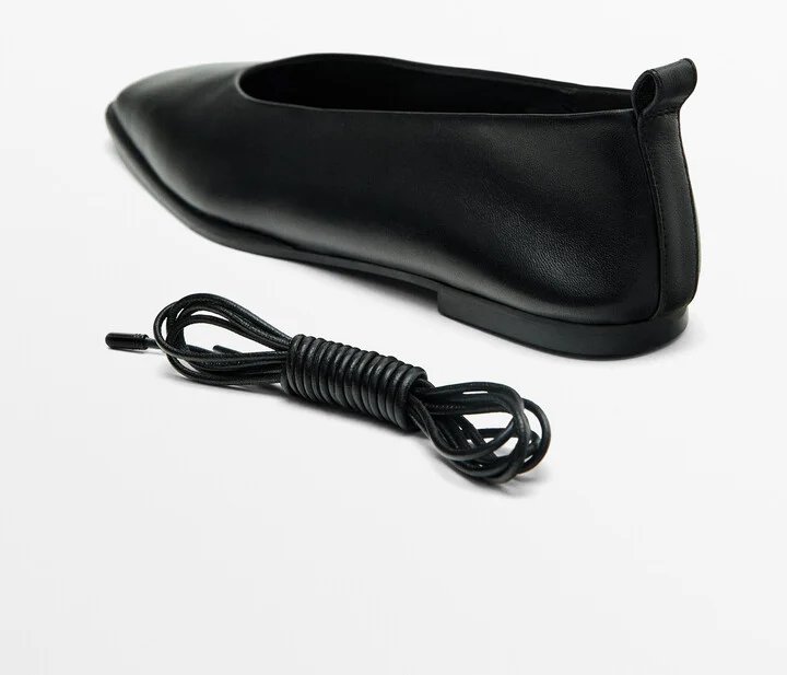 Tied Square Ballet Flats - Image 6