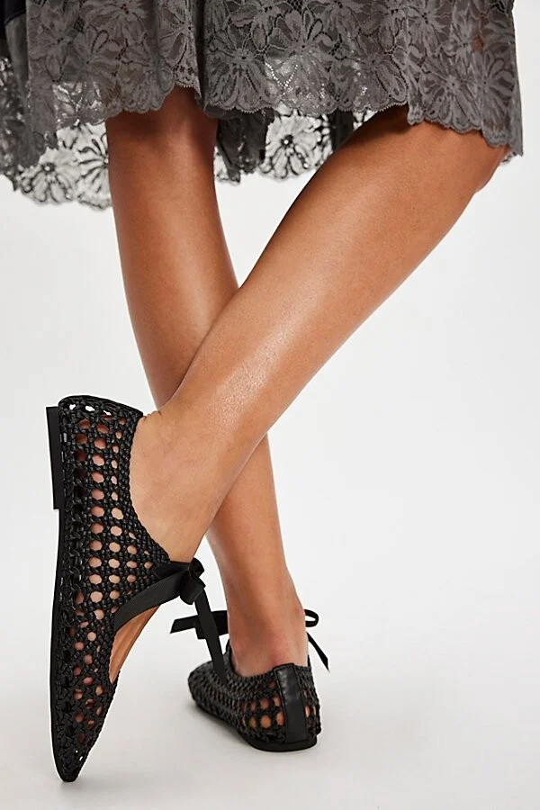 Tied With A Bow Woven Flats - Image 3
