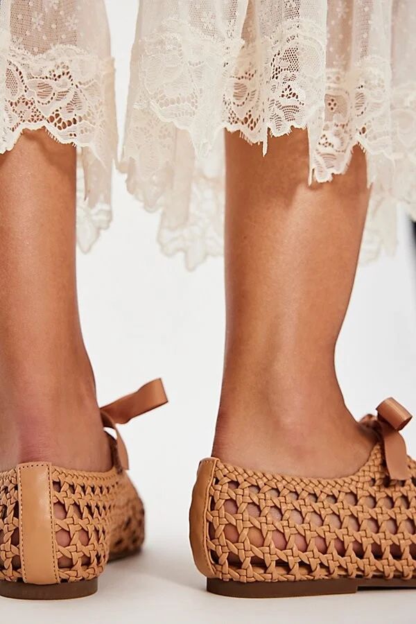 Tied With A Bow Woven Flats - Image 3
